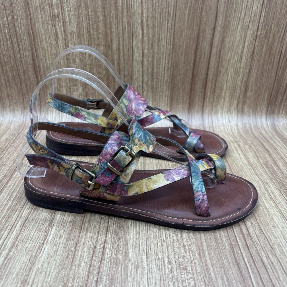 Patricia Nash Fidella Spring Multi Slingback leather Sandals 8.5M